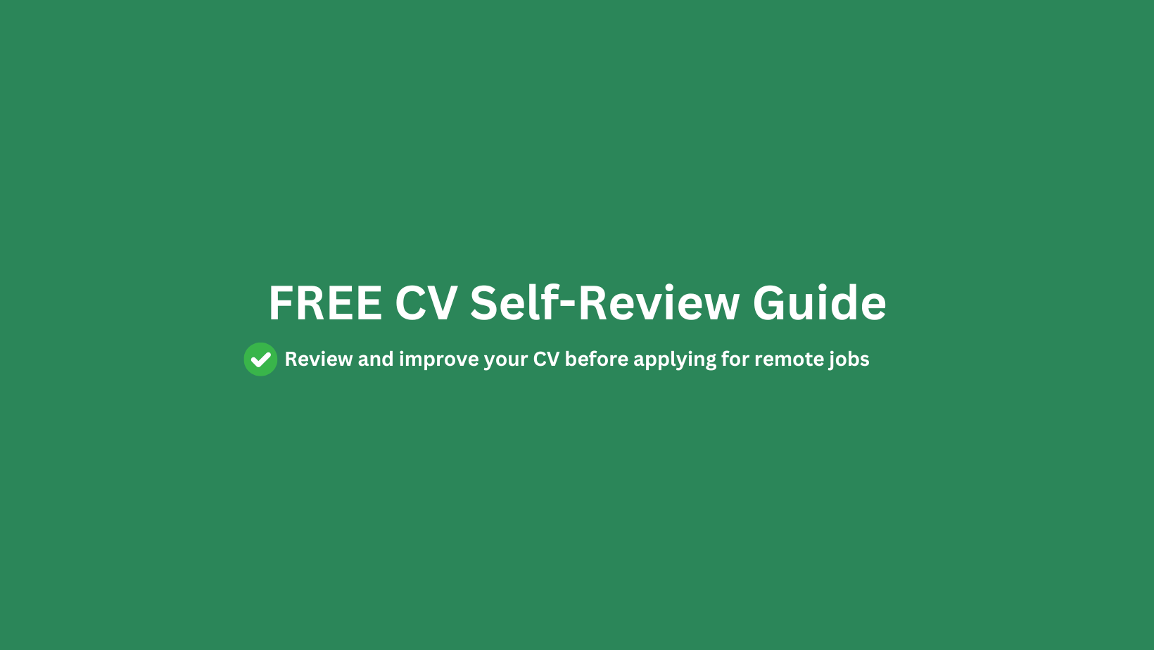 Free CV review guide